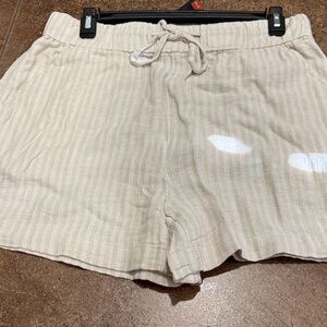 Time and Tru High Waist Cream Shorts